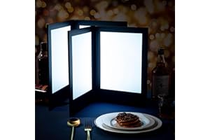 Yiyiring LED Menu Covers 8" x 10.5" LED Backlit Light Double Panel Menu Holder PU Leather Folder Fits Paper for Restaurant Hotel Club Bar Wine
