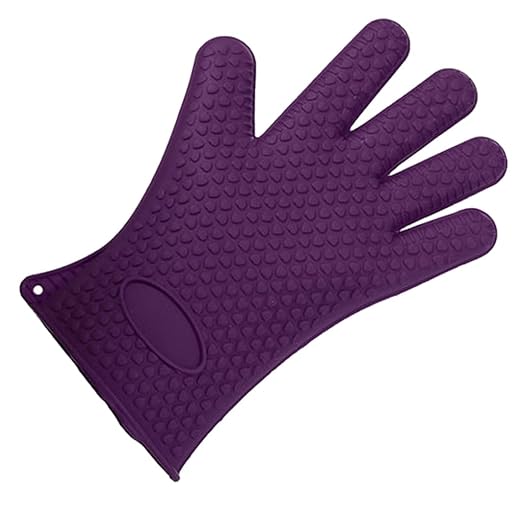 Imported Silicone Glove Nonslip Waterproof Mitts Heat Hot Resistant Holder-Violet
