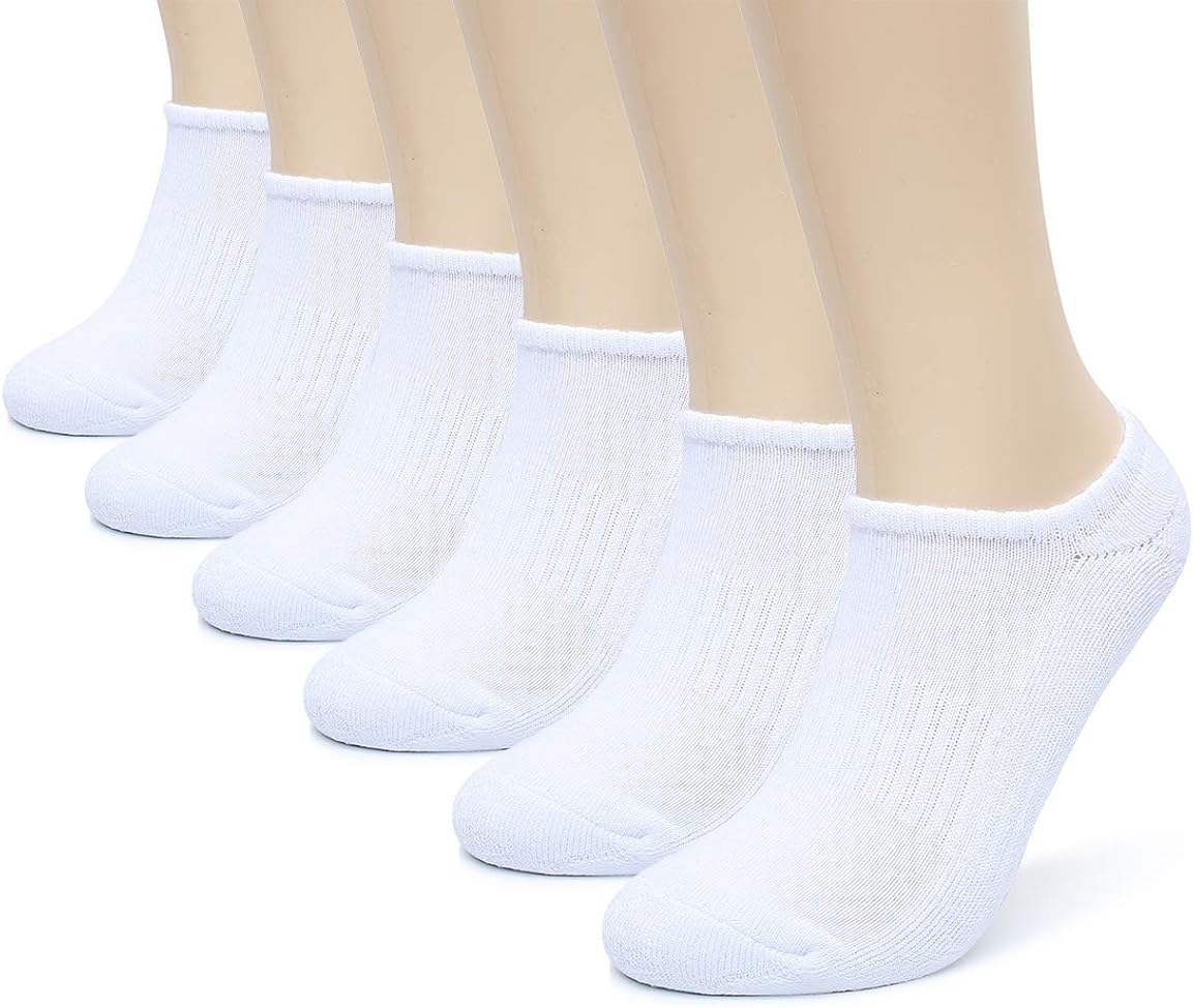 Henwarry Thick Cushion Athletic Running Low Cut Non Slip Sport No Show Socks for Women-6 Pack at  Women’s Clothing store