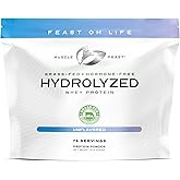 Muscle Feast Hydrolyzed Whey Protein Powder, Grass Fed and All Natural Hormone-Free, Hydro Whey Powder for Men and Women, Gluten Free, Non-GMO, Delicious Hydrolyzed Protein Powder, Unflavored, 5lb