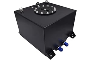 waltyotur 5 Gallon Coated Aluminum Fuel Cell Gas Tank & Level Sender for Racing/drifting Black