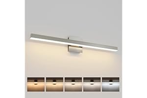 Joossnwell Brushed Nickel Vanity Light for Bathroom Lighting Fixtures Over Mirror Modern Bath Vanity Lights Bar 5CCT Diammable Bathroom Lights 31.5 inch ETL Certificated