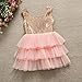 XILALU For 12M-5Y, Baby Girl Lovely Sequins Dress Bow Layered Tulle Party Formal Dress (12M, Pink)