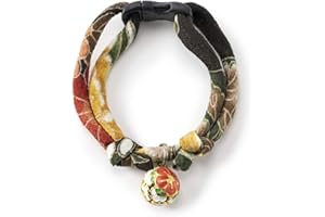 NECOICHI Chirimen Plum Blossom Cat Collar (Green)