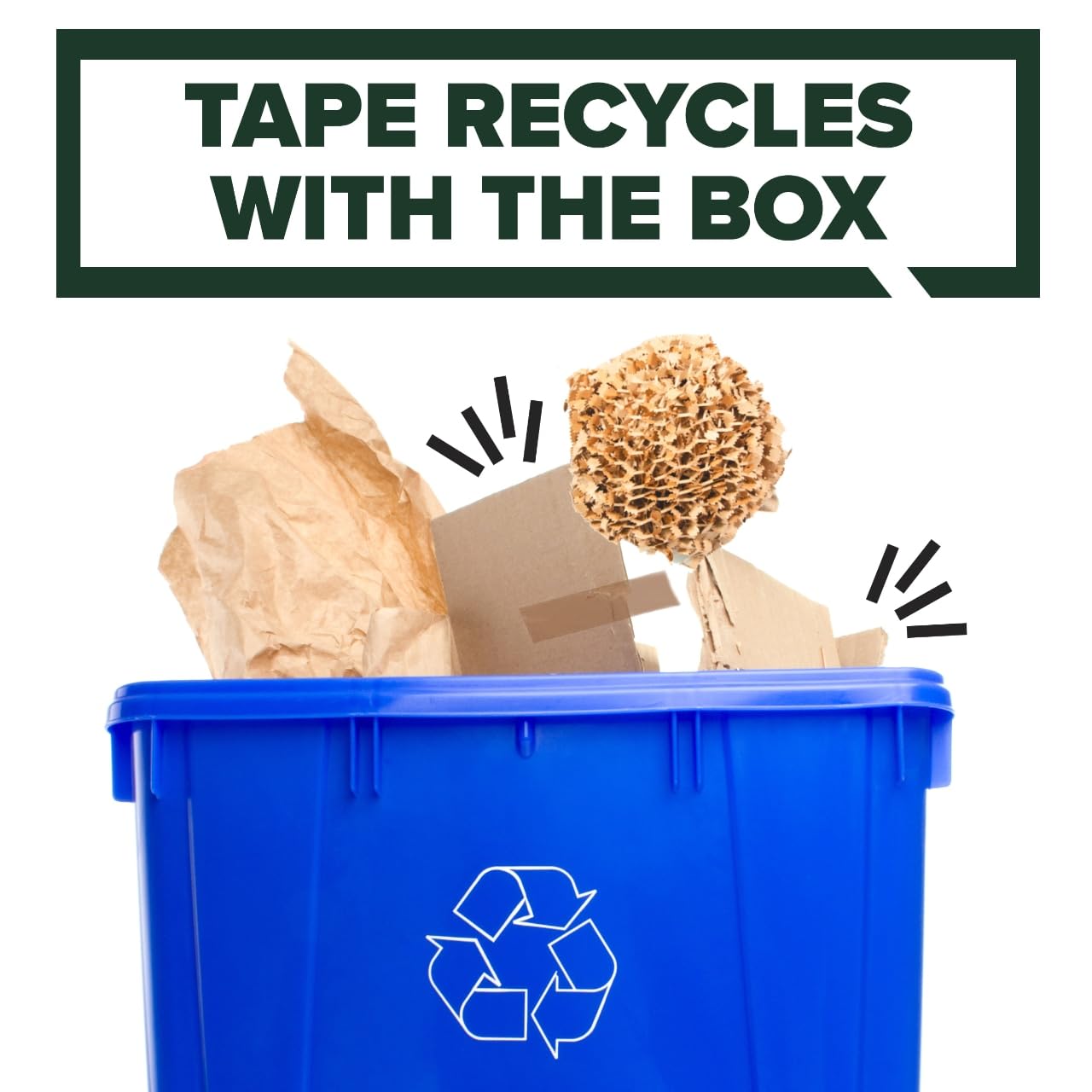 Scotch Box Lock Paper Packing Tape, Kraft Brown, Extreme Grip Kraft Paper Tape That Recycles with The Box, Shipping Tape, 1.88 in. x 25 yd., 8 Tape Rolls