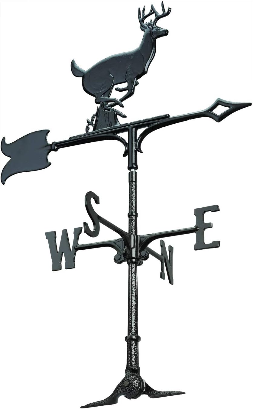 Weathervanes - Whitehall Products Buck Weathervane, 30-Inch, Rooftop Black