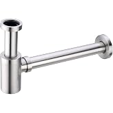 BESTILL Bottle P Trap Drain Kit for Bathroom Basin Sink, Brushed Nickel