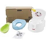 Fisher-Price Potty Training Seat with Lights Sounds and Phrases, Toddler Toilet with Removable Seat, Learn-to-Flush Potty