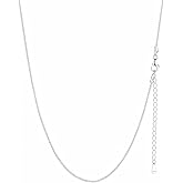 ChicSilver 925 Sterling Silver Necklace Chains Box Chain Necklace for Women Thin 1.3/1.8mm Silver Chain for Necklace - 16/18/20/22/24 Inch