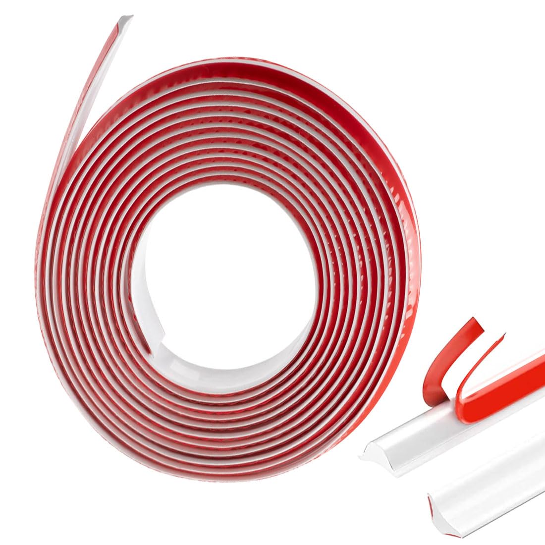 White Quadrant Trim,Skirting Board,Caulk Strip Moulding Trim,Peel and Stick Trim,Seam Wall Sticker,Flexible Molding & Wall Trim For Ceiling/Corner/Furniture/Home Decoration (0.8CM*5M/0.31IN*16.4FT)