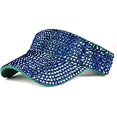 Gudessly Shiny Rhinestones Sport Sun Visor Adjustable Summer Cap Visor Caps for Women Men