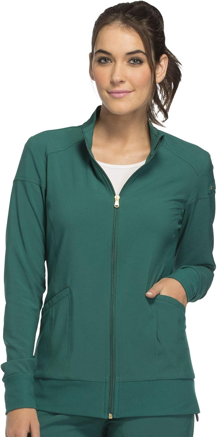 Cherokee iflex Women's Zip Front Warm-Up Scrub Jacket: Clothing