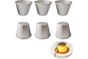 MGGi 6 Packs Popover Pan, Aluminium Pudding Tin Cup Baking Maker, Individual Muffin Chocolate Molten Brownie Tumbler Raspberr