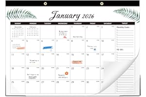 THBOXES Desk Calendar 2026-2027, 17" x 12" 18 Month Wall Calendar Runs from January 2026 to June 2027 Large Desktop Calendar for Home Office Planning Personal Organisers, Green Leaf