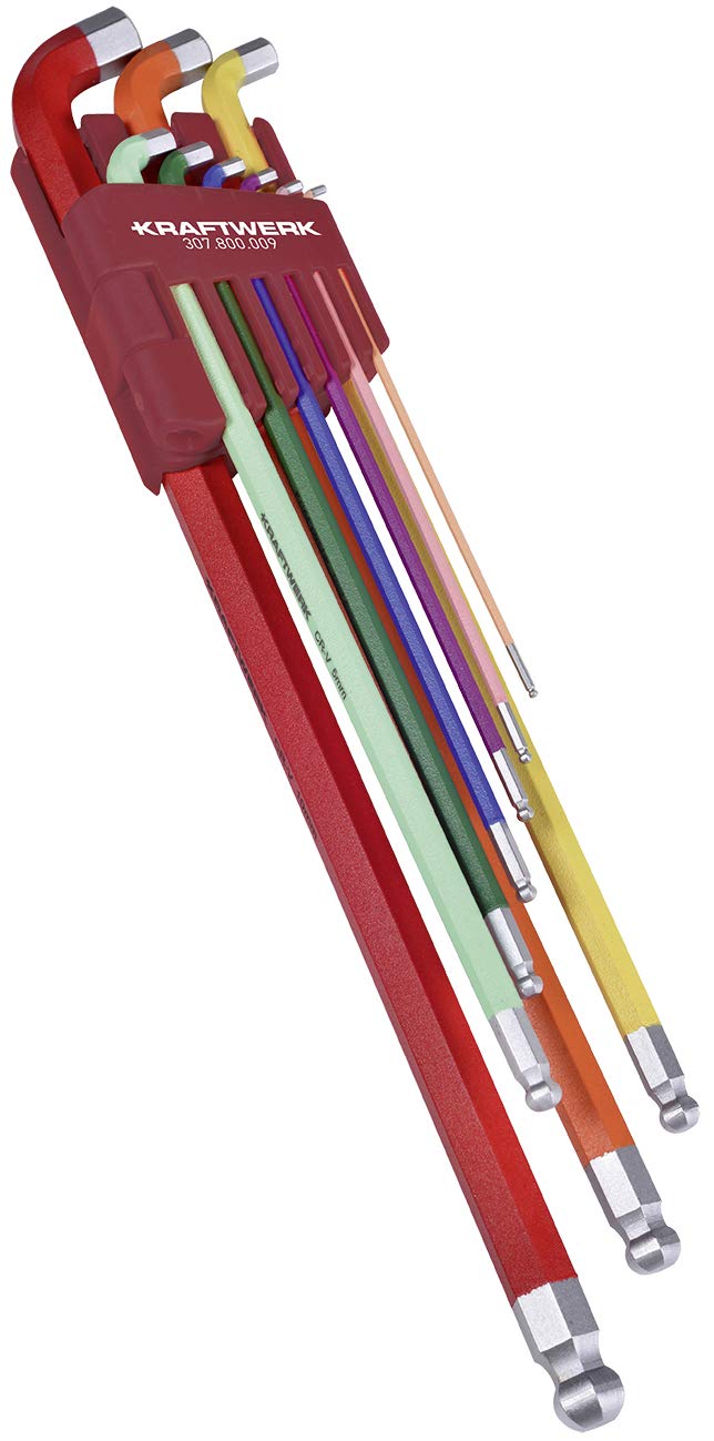 Kraftwerk 307800009 Hex Key Set Male Angled v. Bola, 9 pcs