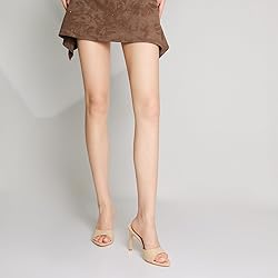 Susanny Mule Nude Heels for Women Pointed Open Toe