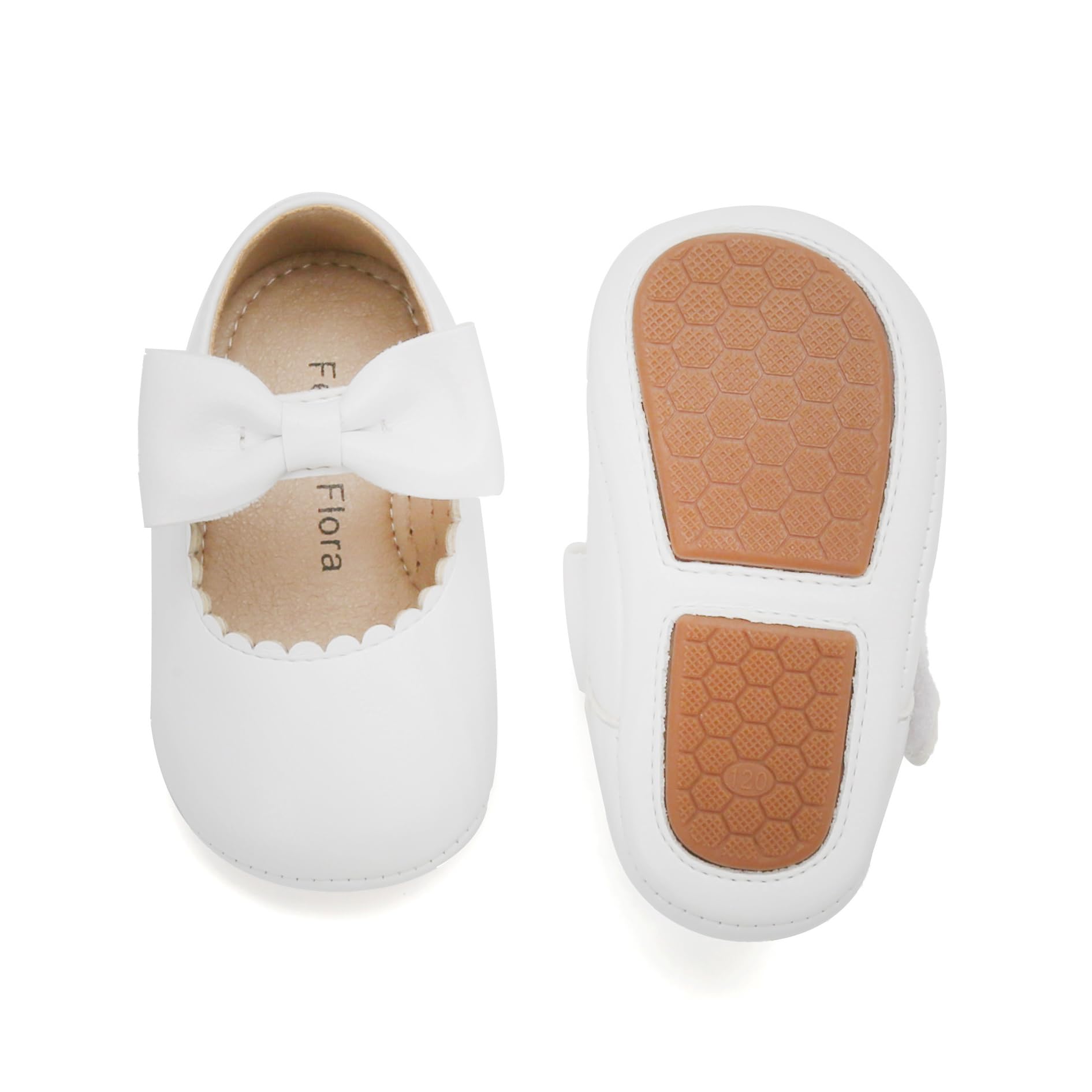 Photo 1 of Soft Sole Baby Shoes - Infant Baby Walking Shoes Moccasins Rubber Sole Crib Shoes?White,9-12Months Infant