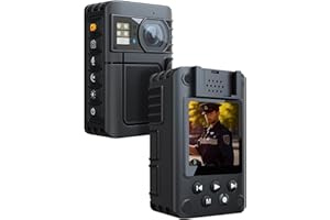ONCHEER 1080P Body Camera, 64GB Patrol Police Body Worn Camera with Night Vision, Waterproof Wearable Personal Body cam with Shoulder Clip, 10h Record for Law Enforcement/Sporting Trip