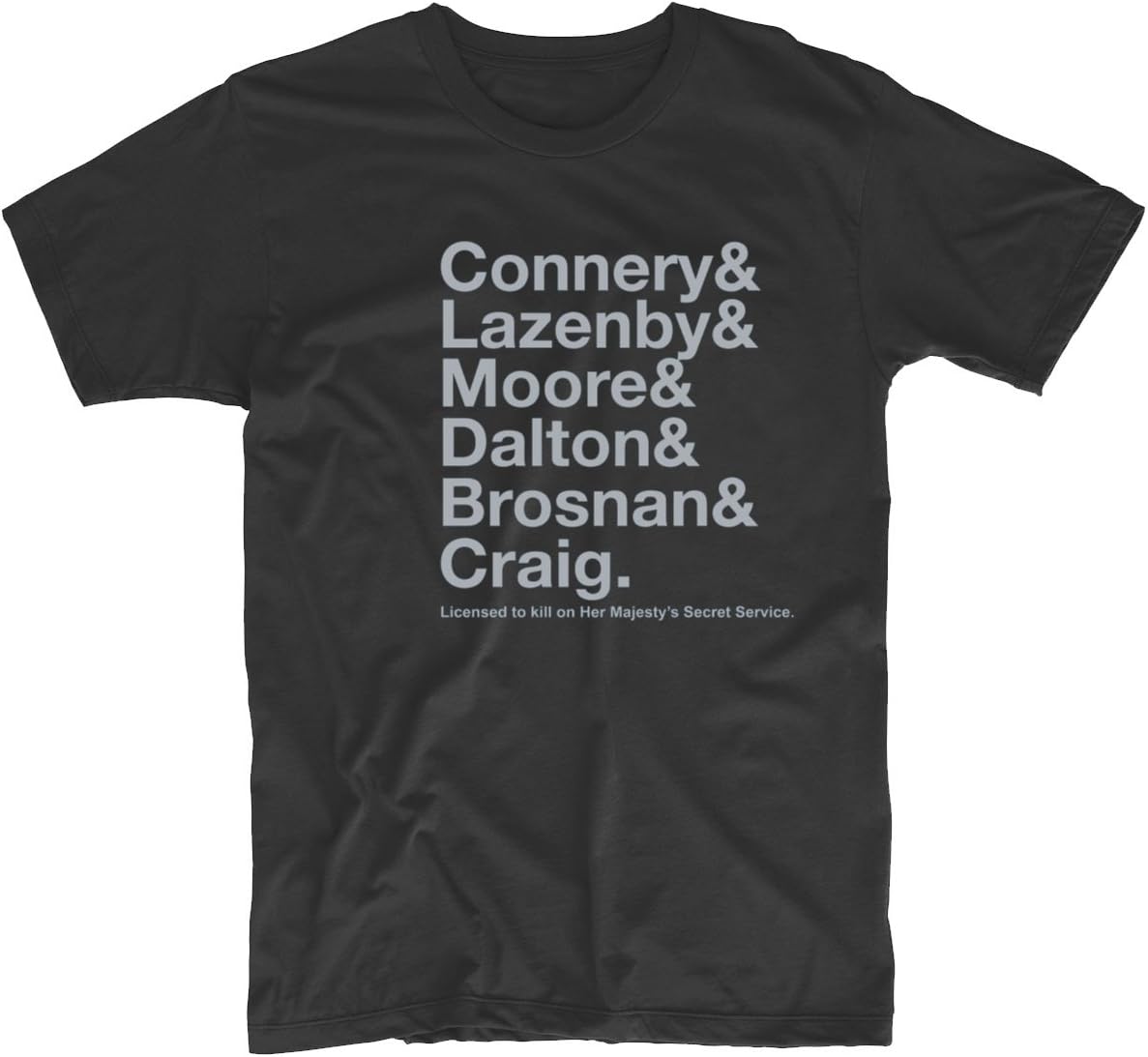 James Bond Actor Surnames Licensed to Kill Cool T Shirt Design Tee