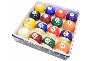 Pool Table Billiard Ball Set - Regulation Size 2-1/4" Full 16 Pool Ball Set