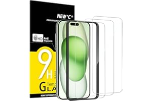 NEW'C 3 Pack Designed for iPhone 16 Plus,15 Plus Screen Protector (6.7 inches),Enhanced Tempered Glass Protection with easy i