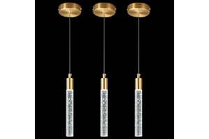 zhllmq Modern Kitchen Island Pendant Light Dimmable LED Gold Brass Finish Mini Pendant Lighting Bedroom Bedside Table Small P