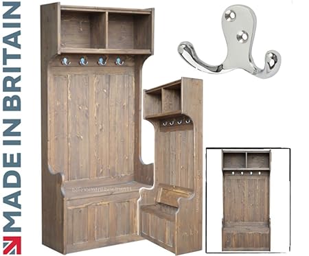 Heartland Pine Traditional 190cm Tall Monks Bench With Integral