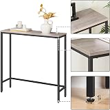 HOOBRO Slim Console Table Hallway Metal Frame Greige Black 75x24x75 cm view 7