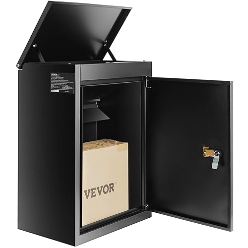 thumbnail interactive-video image 1 of VEVOR Wall Mount Parcel Drop Box - Galvanized Steel Security Mailbox With Coded Lock 15.4x10.6x20.5 1 of 6