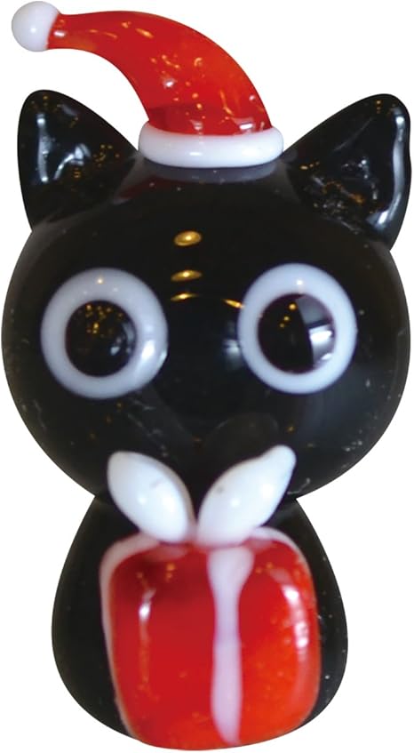 Amazon Co Jp かわいい手作り ガラス細工 クリスマス オーナメント プレゼントサンタ クロネコ Cnswk376 ホーム キッチン