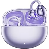 CuiSuto Clip on Earbuds Open Ear Wireless Bluetooth 5.4 Headphones,50H Play, Sports Over Ear Buds, Comfortable for Small Ears & Glasses Wearers, Workouts-Android/iOS (Purple)