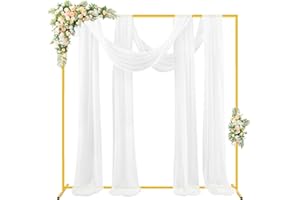 OMKSIH Wedding Arch Backdrop Stand 6.6x6.6 FT Square Arch Stand Backdrop Stand for Parties Gold Metal Arch Backdrop Stand Wedding Arches for Ceremony Rectangular Arch Backdrop for Birthday Decorations