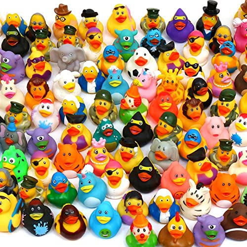 XYWQ 100 Pack Rubber Duck for Jeeps Ducking 2" Bulk Floater Duck for