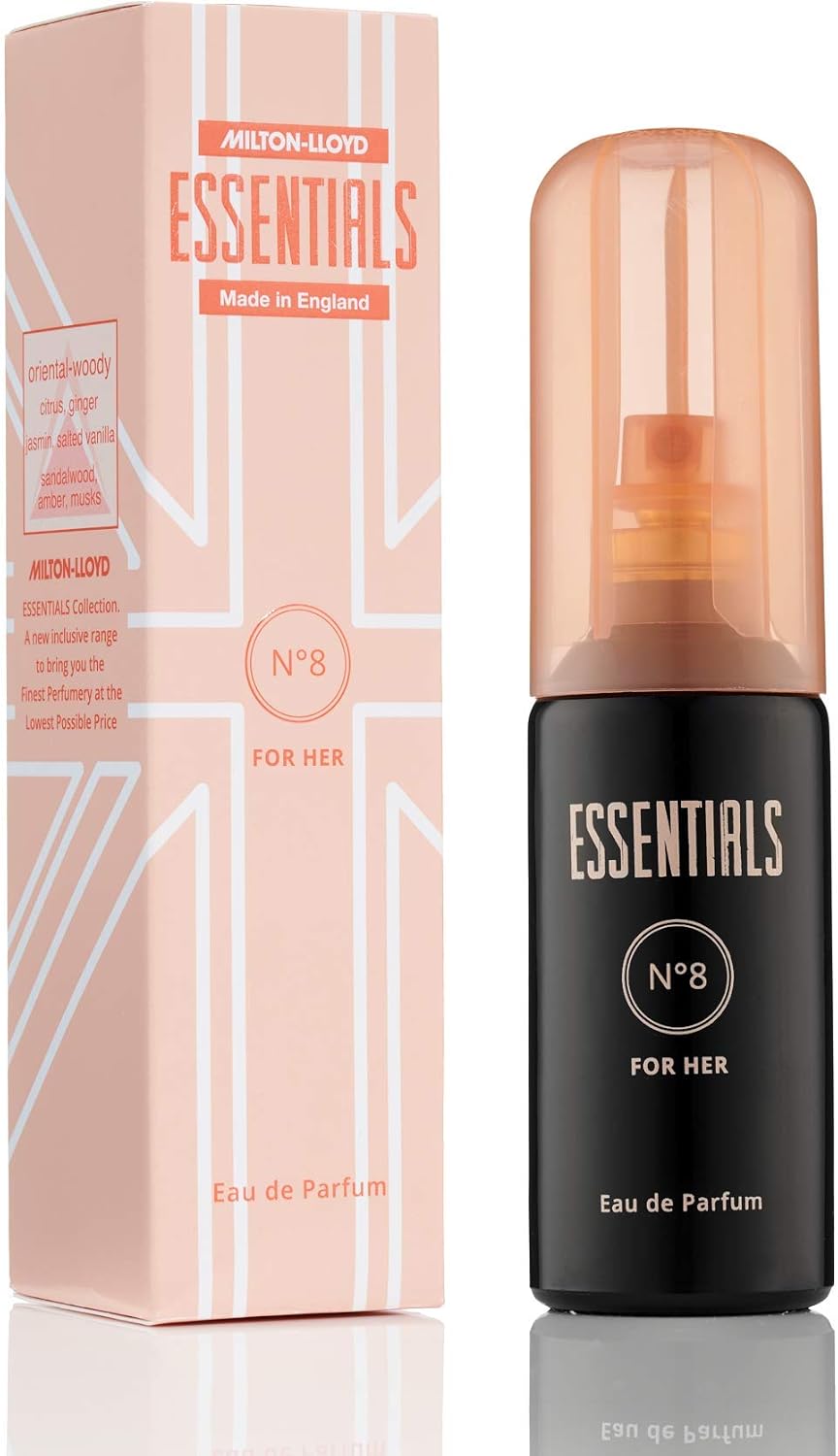 MILTON-LLOYD ESSENTIALS No 8 Perfume for Women. 50ml Eau de Parfum. Luxury Fragrance, Ladies Perfume