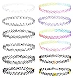 Jstyle 12 Pcs Choker Necklaces for Women Girls Tattoo Henna Choker Vintage Elastic Adjustable