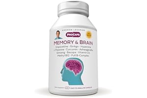 ANDREW LESSMAN Memory & Brain 60 Capsules – Naturally Supports Brain, Memory and Mental Acuity. with Ginkgo Biloba, Ashwagandha, Bacopa, Curcumin, Ginseng, B-Complex, Vitamin D3