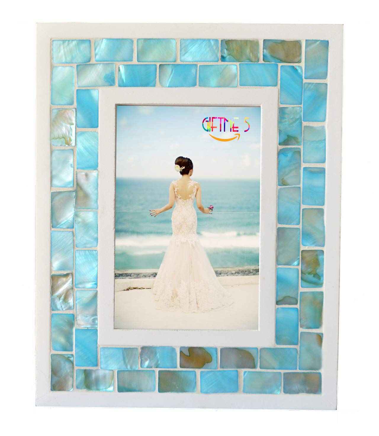 GIFTME 5 Picture Frame 5x7 Mother of Pearl Mosaic