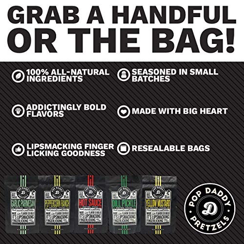 Pop Daddy - Pretzel Sticks - Resealable Bags Perfect for Snacking - Seasoned in Small Batches - Non-GMO - Family Owned and Operated in the USA - All-Natural - 6 Pack - Thumbnail 2
