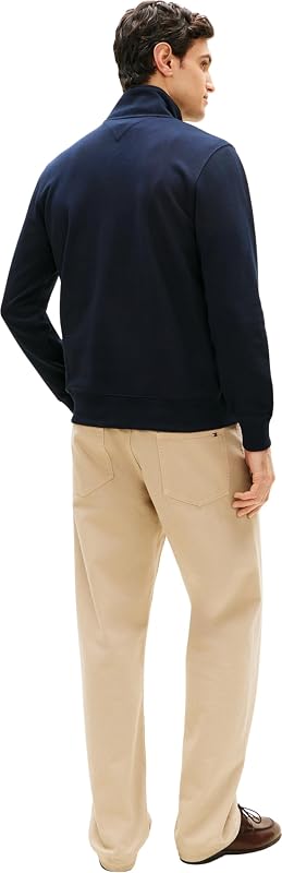 Herren Sweatshirt mit Reißverschluss Essential Terry New mit Stehkragen, Blau (Desert Sky), M