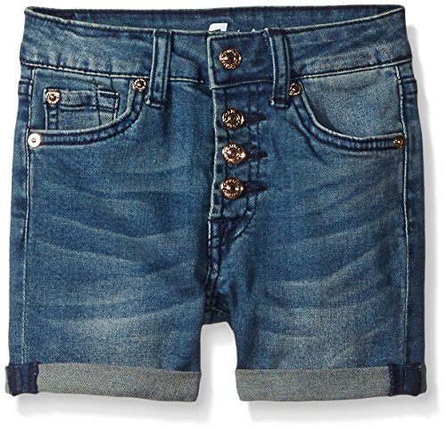 7 For All Mankind Girls' High Waisted Roll Cuff Denim Short