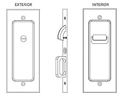 Emtek Modern Rectangular Privacy Pocket Door