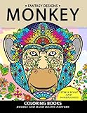 Monkey Coloring Book: Stress-relief Coloring Book For Grown-ups by Balloon Publishing
