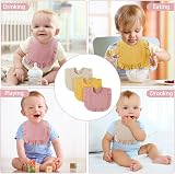 Vicloon Baby Teething Bibs Set Absorbent Muslin 3 pcs 29cm Neck 25x22cm view 7