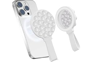 QxbSky for Magsafe Silicone Suction Cup Phone Mount Built-in Mirror for iPhone Hands-Free Cell Phone Accessory Holder for Selfies & Videos (White)