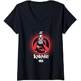 Women's Naruto Shippuden Kakashi Shares an Eye Symbol Anime V-Neck T-Shirt