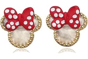 LA LUEN 925 Sterling Silver Cute small Mouse Stud Earrings,Delicate Rhinestone Animal Stud Earrings for Women Girls Daily Wear Holiday Birthday Gifts