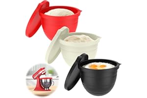 Silicone Bowl Liners for KitchenAid Mixer 5 Qt, 3-Pack Silicone Bowl Insert w Lids for Tilt-Head Stand Mixers, Replacement Fo
