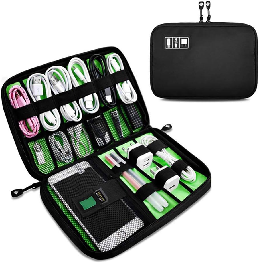 OrgaWise Multifunctional Electronic Bag Waterproof Portable Cable Bag for Charger Cables, Objects, Kindle, Adapters
