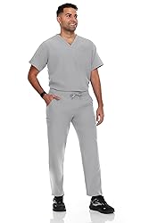 Hey Collection Men Stretch Scrubs Set V-Neck Scrub