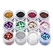 Nail Art Glitter,DANCINGNAIL 12 Pcs/Set Nail Glitter Sequins Nails Art Powder Glitter Mixed Sequins Decoration DIY Decoration